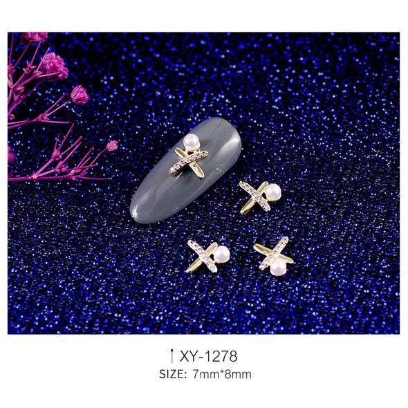 Zircon Rhinestone Pearl Pendant Nail Diamond Decoration