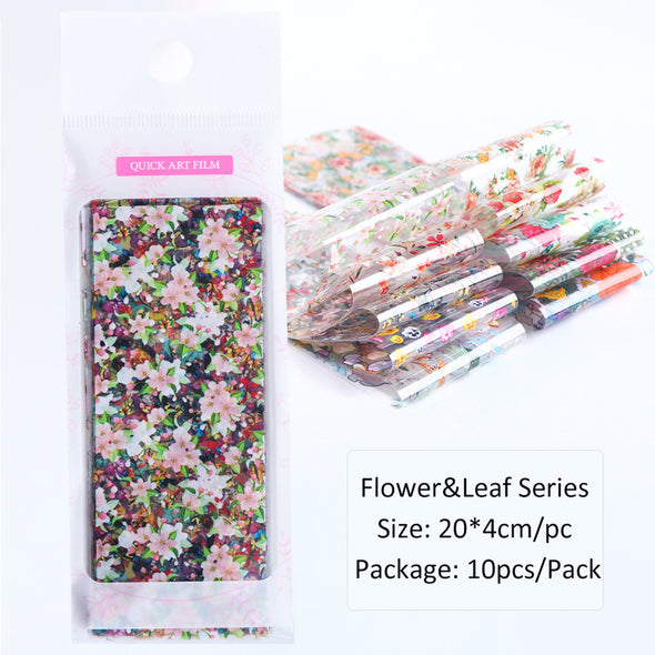 Nail Foil Glue Gel Set For Mix Flowers Transfer Foils Sticker