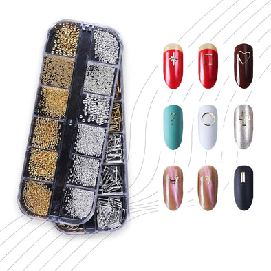 Gold Silver Hollow 3D Nail Art Decorations