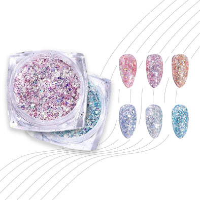 6 Colors Shiny 3D Crystal Nail Glitters Sequins